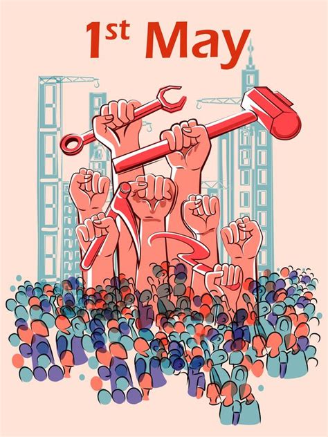 Download 1 May International Workers Labor Day Poster Hand Drawn Vector