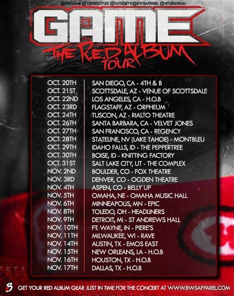 Game 'The R.E.D. Album' Tour Dates | HipHop-N-More