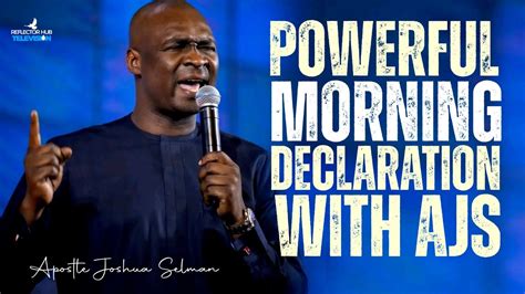 Declare This Prayer In The Morning Before Going Out Apostle Joshua Selman Youtube