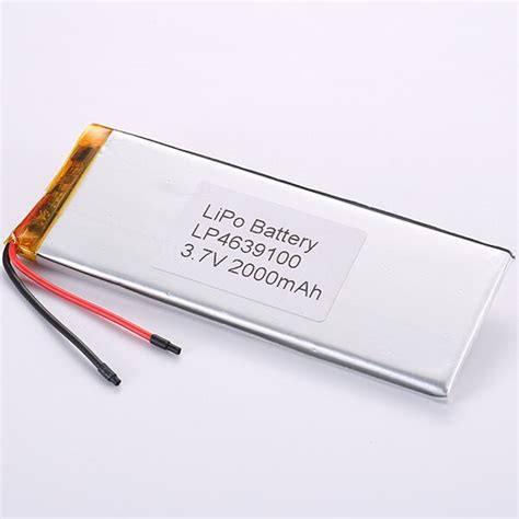 3 7V Long Lithium Polymer Battery LP4639100 2000mAh