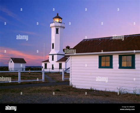 Point Wilson Lighthouse Fort Worden State Park Washington Stock Photo