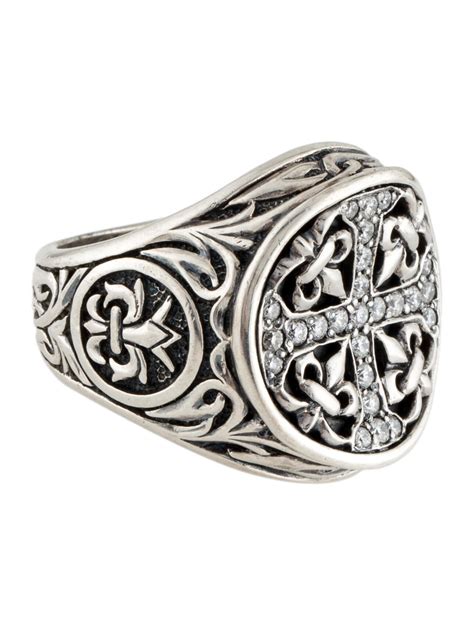 Scott Kay Diamond Faith Signet Ring Sterling Silver Signet Ring