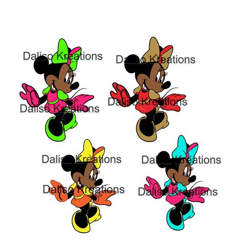 African American Minnie Mouse Png File Etsy