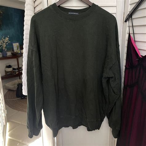 brandy melville dark green erica crewneck sweatshirt depop