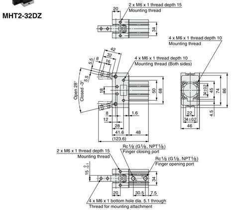 Clamp Smc Type Pneumatic Cylinder Mht2 Mht2 Small Compact Guide