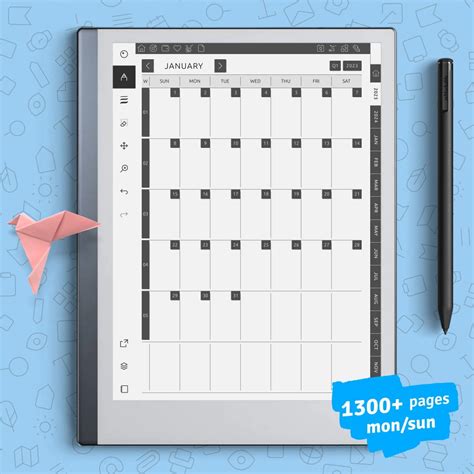 Digital Monthly Planner Pdf For Goodnotes Notability Ipad Android