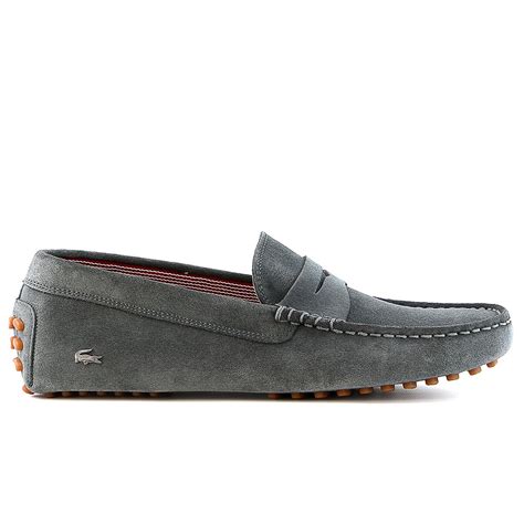 Lacoste Concours 17 Srm Suede Moccasin Loafer Shoe Dark Grey Mens