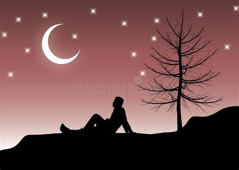 Sitting Alone at night stock illustration. Image of rest - 2297462