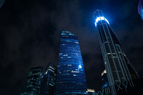 Aerial View of Buildings during Nighttime · Free Stock Photo