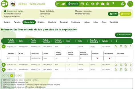 Informaci N Del Cuaderno Digital De Explotaci N Tratamientos