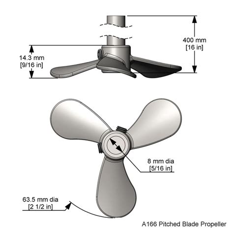 Caframo Propeller And Shaft Propeller And Shaft Blade Diameter Mm