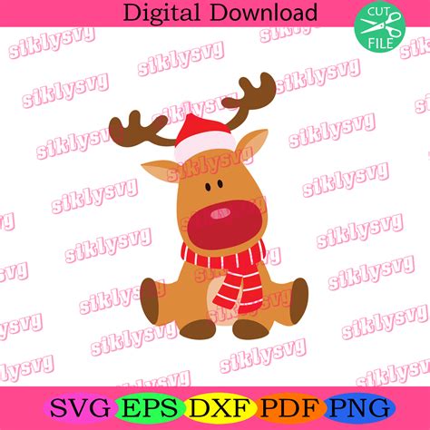 Christmas Cartoon Reindeer Christmas Svg Reindeer Svg Silkysvg