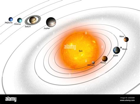 Sistema Solar órbitas Ilustración Del Sistema Solar De La Tierra Mostrando Los Ocho Planetas