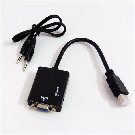 Cabo Adaptador Conversor Hdmi Para Vga Saida P De Audio Extra