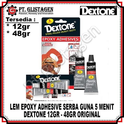 Jual Lem Dextone 5 Menit 12gram 48gram Plastic Steel Lem Besi Epoxy Adhesive Shopee