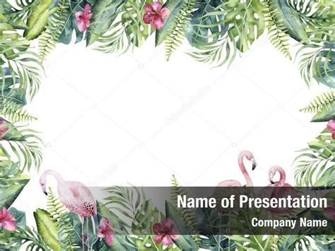 Watercolor hand drawn floral frame PowerPoint Template - Watercolor ...