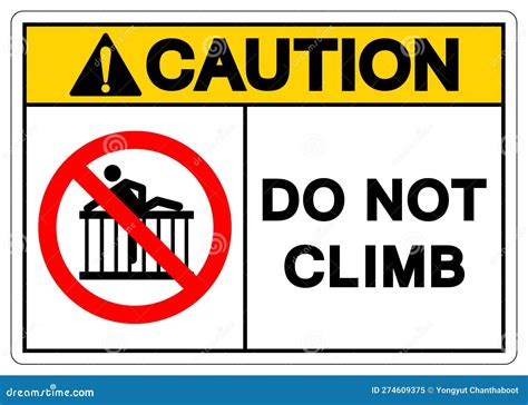 Caution Climb Hazard Symbol Sign Isolate On White Background Vector