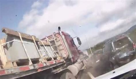 Miraculous Dashcam Video Shows Massive 10 Car Crash Rescue Of Woman