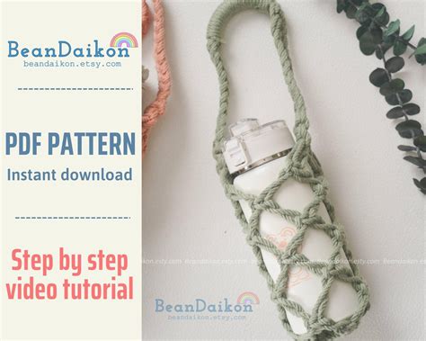 Bottle Holder Pdf DIY Pattern Water Bottle Bag Gift for - Etsy