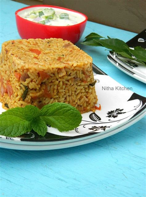 Tomato Rice Thakkali Sadam Recipe In Pressure Cooker Nitha Kitchen