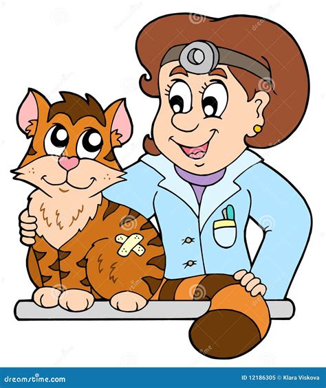 Cat At Veterinarian Stock Vector Image Of Cartoon Help 12186305