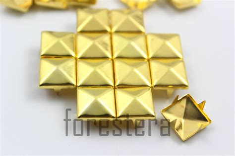 100 12mm Gold Pyramid Studs Diy Studs Metal Studs Craft Studs Spike Jp12