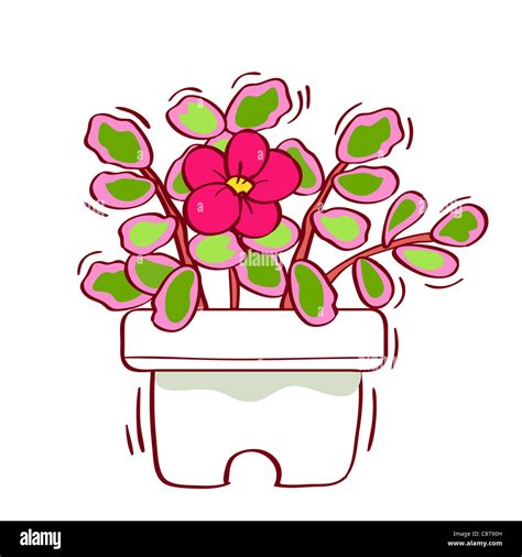 Illustration of flower pot Stock Photo - Alamy