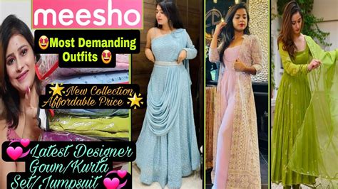 Meesho Haulmeesho Partywear Gown Kurta Sharara Jumpsuitwedding