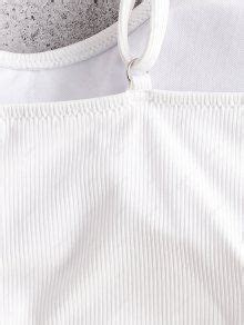 ZAFUL Basic Ribbed Cropped Bikini Top In WHITE ZAFUL 2026