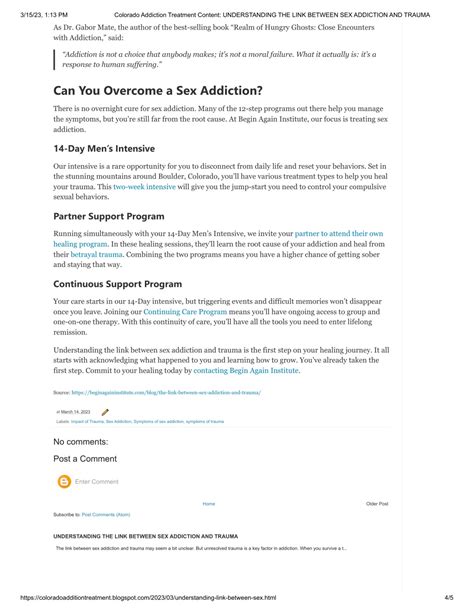 PPT UNDERSTANDING THE LINK BETWEEN SEX ADDICTION AND TRAUMA PowerPoint Presentation ID