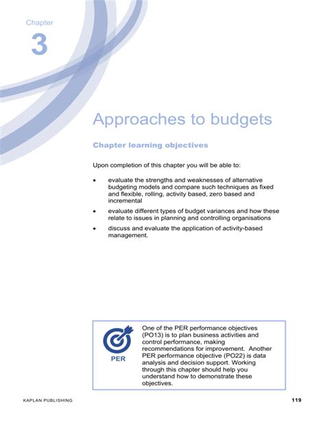 Approaches To Budgets