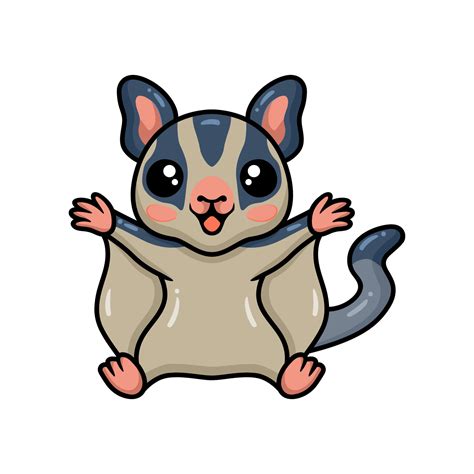 Cute little sugar glider cartoon posing 11960681 Vector Art at Vecteezy