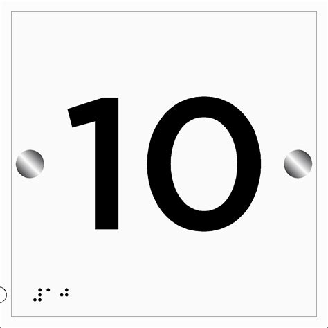 Number 10 sign | Braille Signs