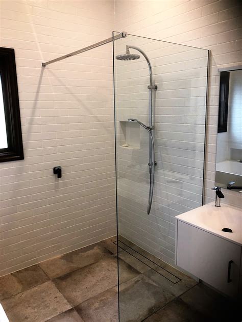 Radius Corner Fluted Frameless Shower Screen Fixed Panel 60 Off