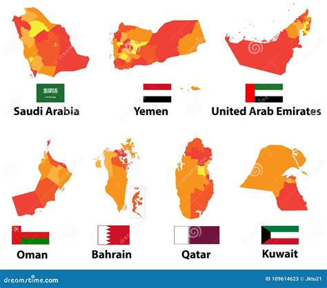 Arab Countries Flags Map