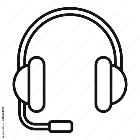 Headset Icon Outline Headset Vector Icon For Web Design Isolated On