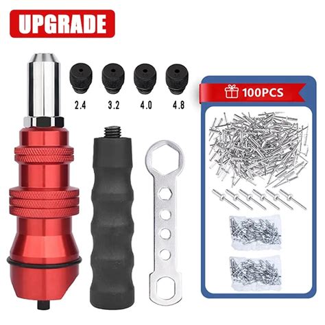 Upgrade Electric Rivet Gun Mm Mm Rivet Nut Gun Drill Bit Adapter