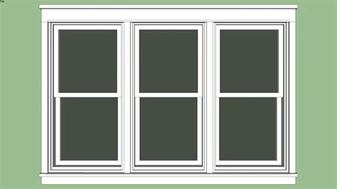 Double Hung Window 102 In X 64 In Triple Rowskp 3d Warehouse