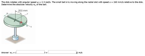 Solved The Disk Rotates With Angular Speed W 25 Rads