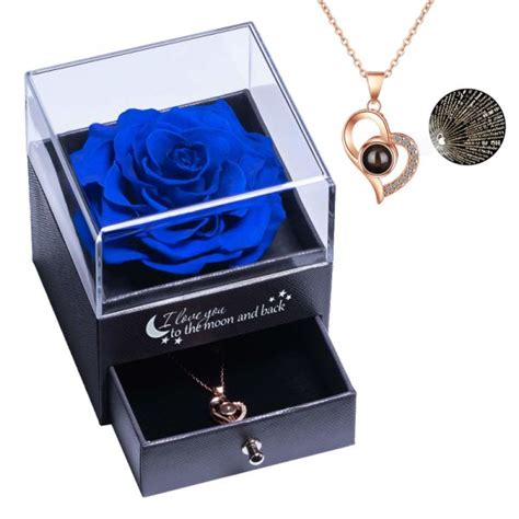 Dropship Preserved Real Rose Gift Box Enchanted Real Rose With I Love