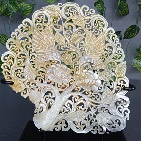 Hand Carved Mother Of Pearl Hummingbird Themesouth Sea Pearl Etsy In