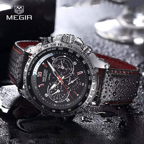 Reloj Megir Cuero Negro Plata MEG 41 Mostperu