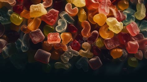 A Pile Of Gummy Worms Sitting On Top Of Each Other Stock Illustration