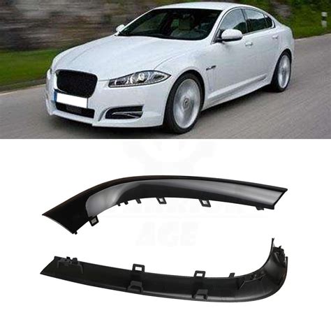 Pair Black Front Bumper Molding Trim Right Left For Jaguar Xf