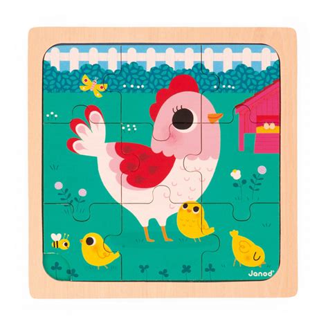 Puzzle Janod bois bébé Puzzle animaux enfant 18 mois Janod