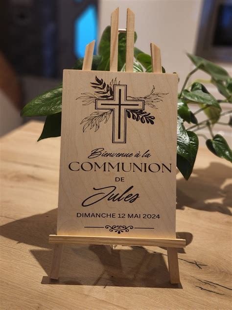 Communion Affiche Pancarte Bienvenue Bois D Coration Famille Communion