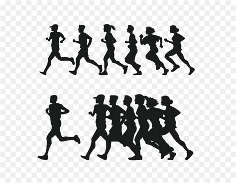 Free Running Silhouette 5K Run Clip Art Vector Black Running