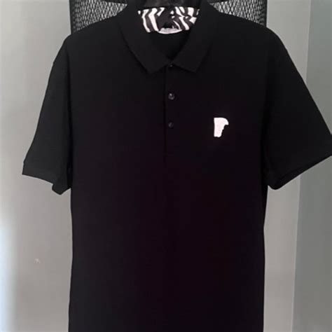 Versace Collection Shirts Versace Collection Black Polo Shirt Medusa Head Face Men Preowned