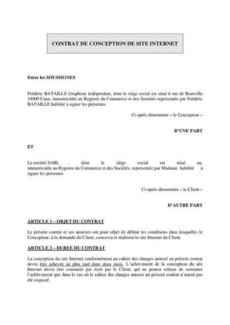 Exemple Contrat De Conception De Site Internet Doc Pdf Page Sur