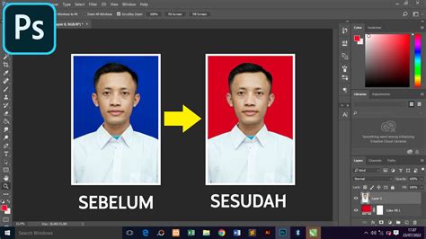 Cara Mengganti Warna Background Pas Foto Menggunakan Photoshop Youtube